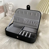 Portable Jewelry Box – Travel Organizer Case with Button Leather Storage for Jewelry - Himpall